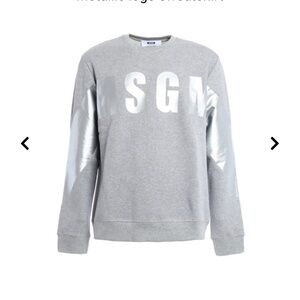 Grey cotton MSGM crewneck sweatshir